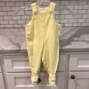 Vintage Betty Terrel Footed Jumper Infant Size 9 Months Yellow Corduroy Onsie